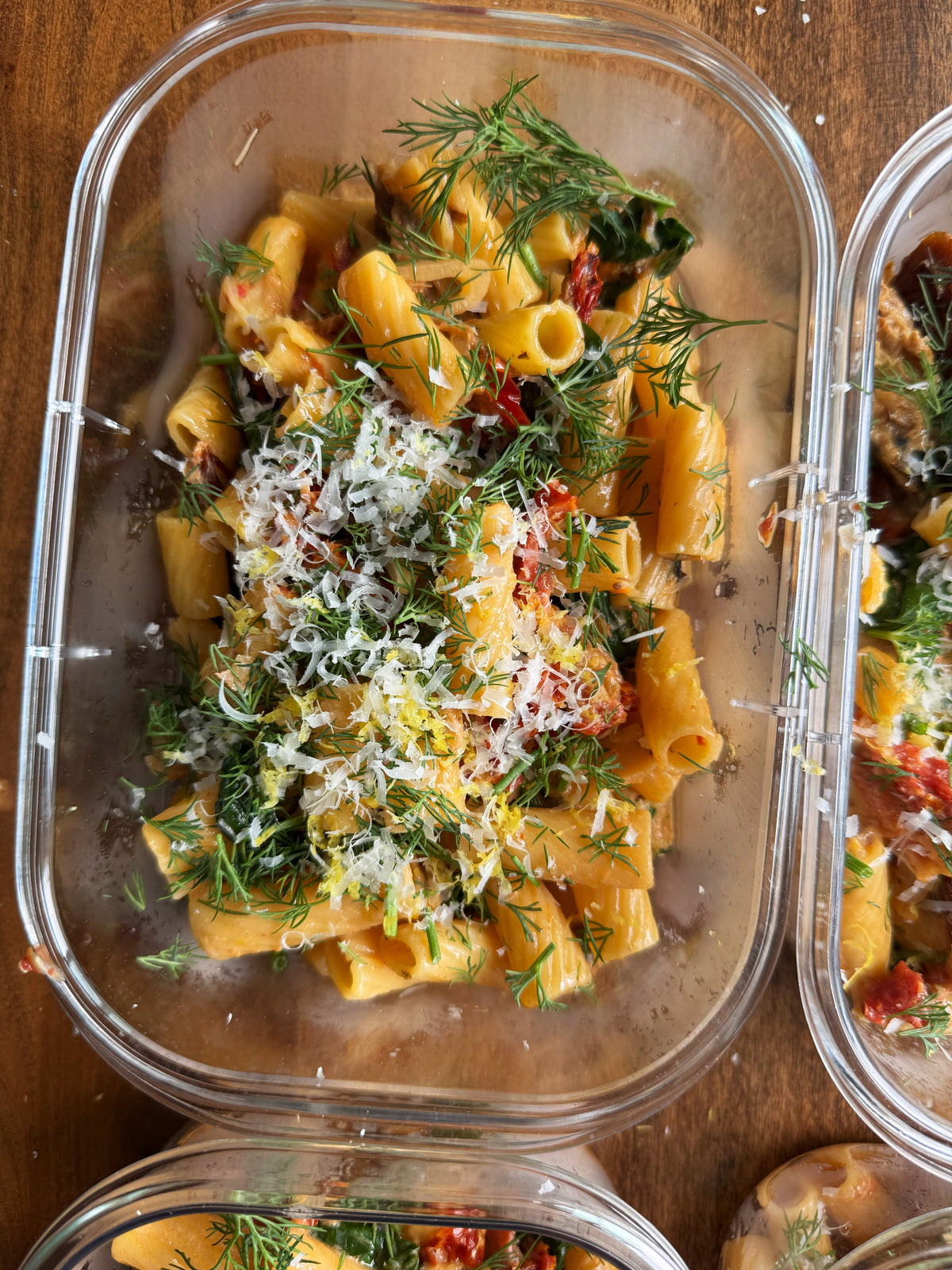 Creamy Sun Dried Tomato & Trout Rigatoni