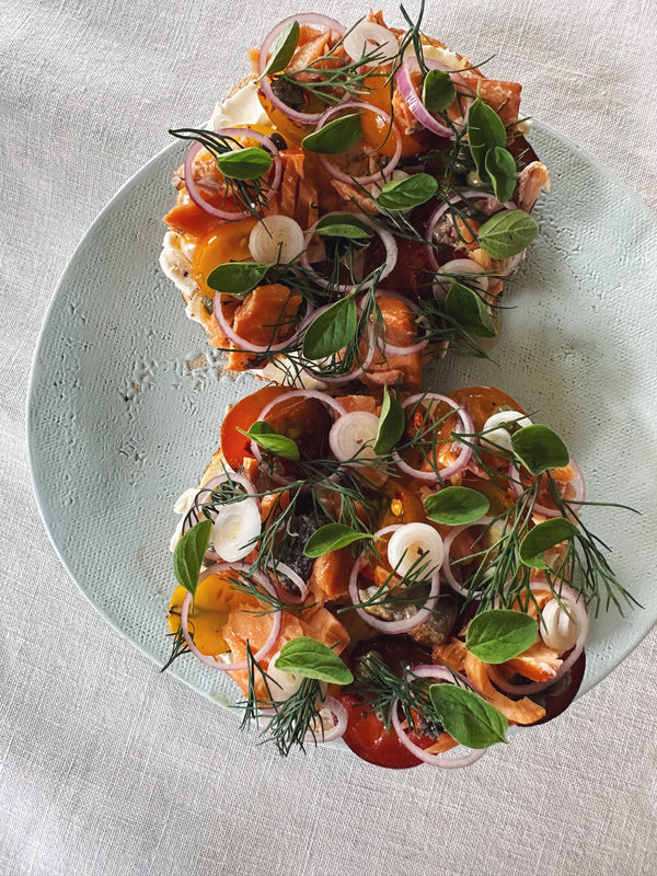 Smoked Salmon Bagel Breakfast Spread